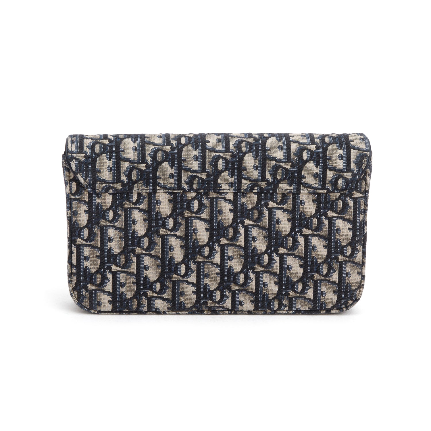 Christian Dior 2024 Oblique Jacquard Saddle Pouch with Chain w/ Receipt