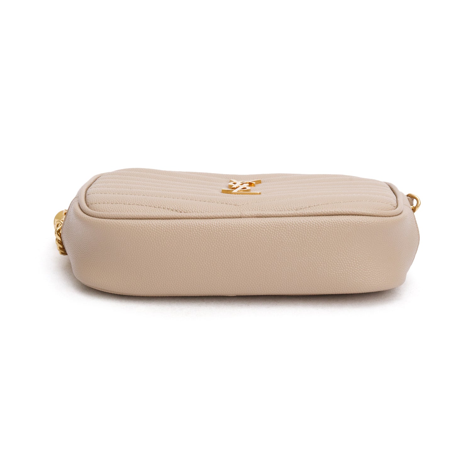 Saint Laurent 2022 Beige Grain de Poudre Matelasse Mini Lou Camera Bag
