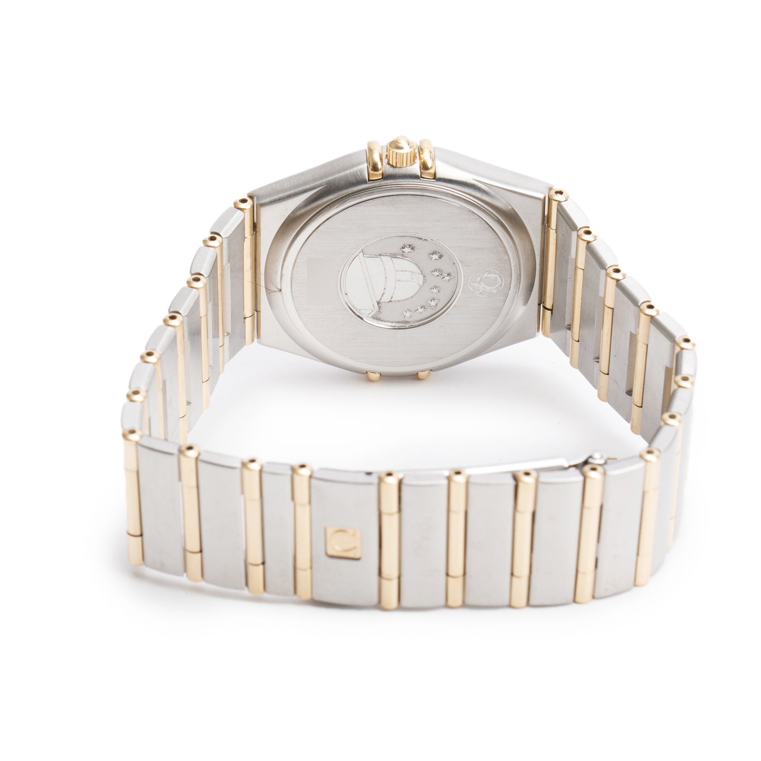 Omega Stainless Steel & 18k Yellow Gold Constellation 34 MM Quartz Watch Silver Dial w/ Box & Papers