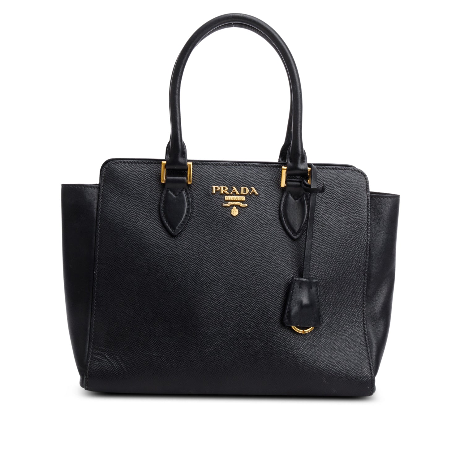 Prada Black Saffiano Soft Calf Leather Tote w/ Strap