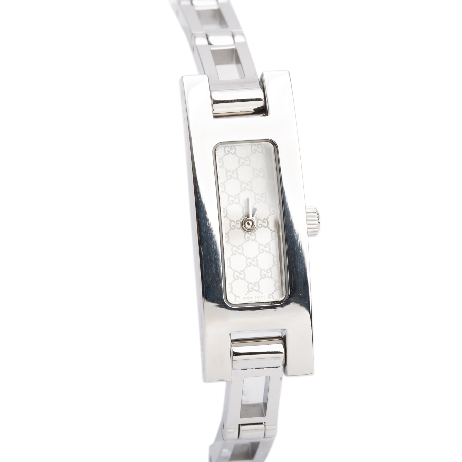 Gucci Stainless Steel 3900 Series Watch Mother of Pearl Silver GG Pattern Dial