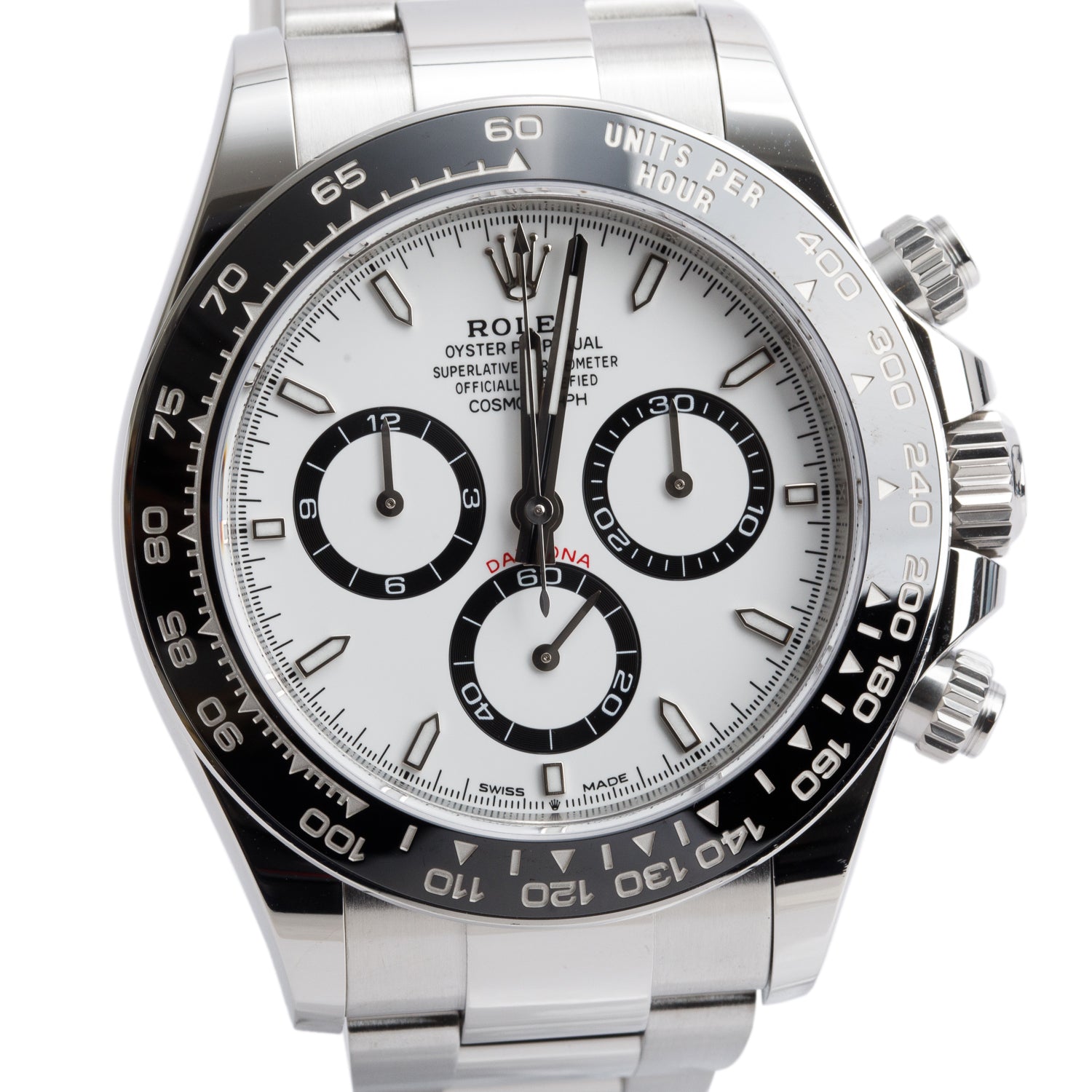 Rolex 2024 Stainless Steel Cosmograph 'Panda' Daytona 40 MM Automatic Chronograph Watch White Dial 126500LN w/ Box & Papers
