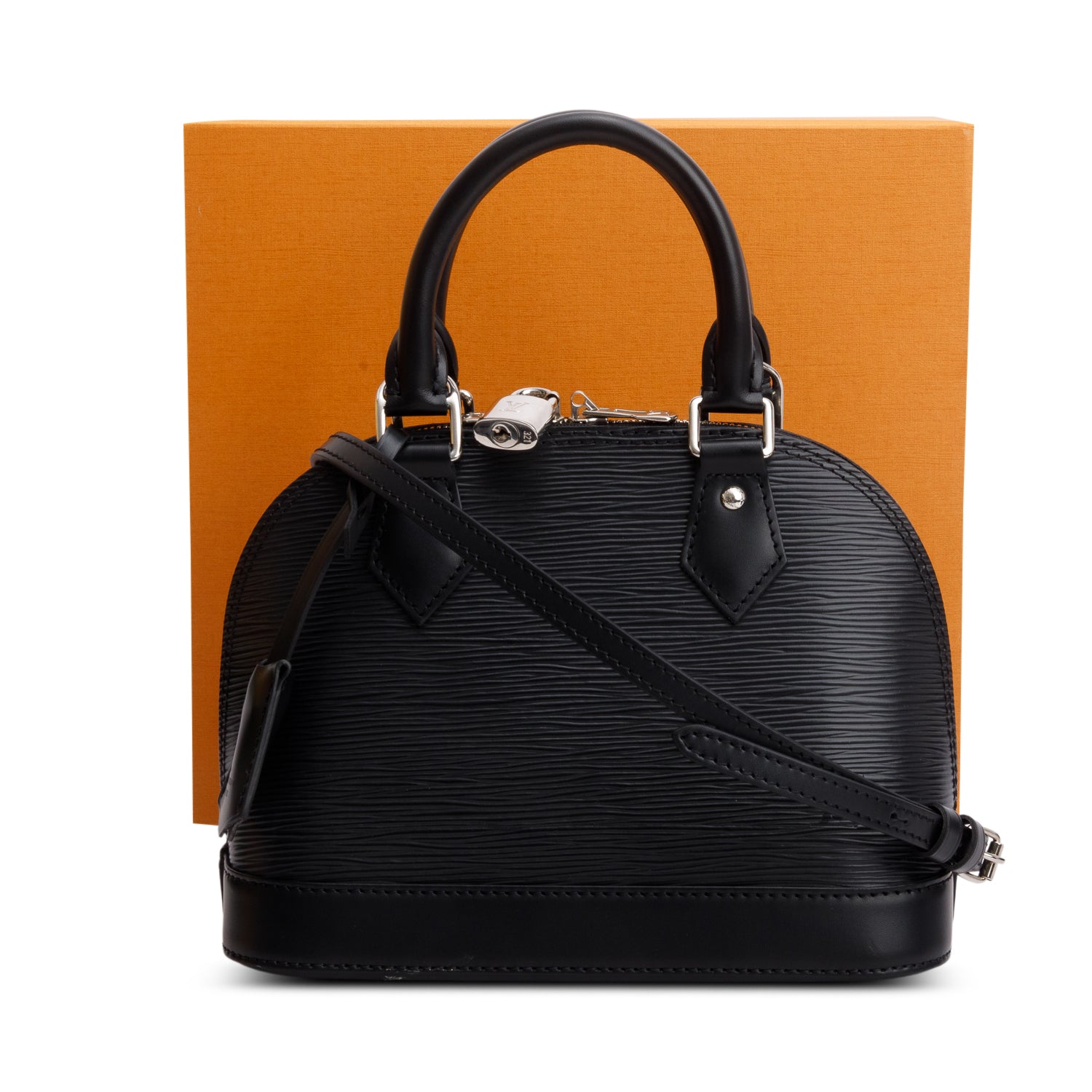 Louis Vuitton Black Epi Leather Alma BB w/ Box & Strap