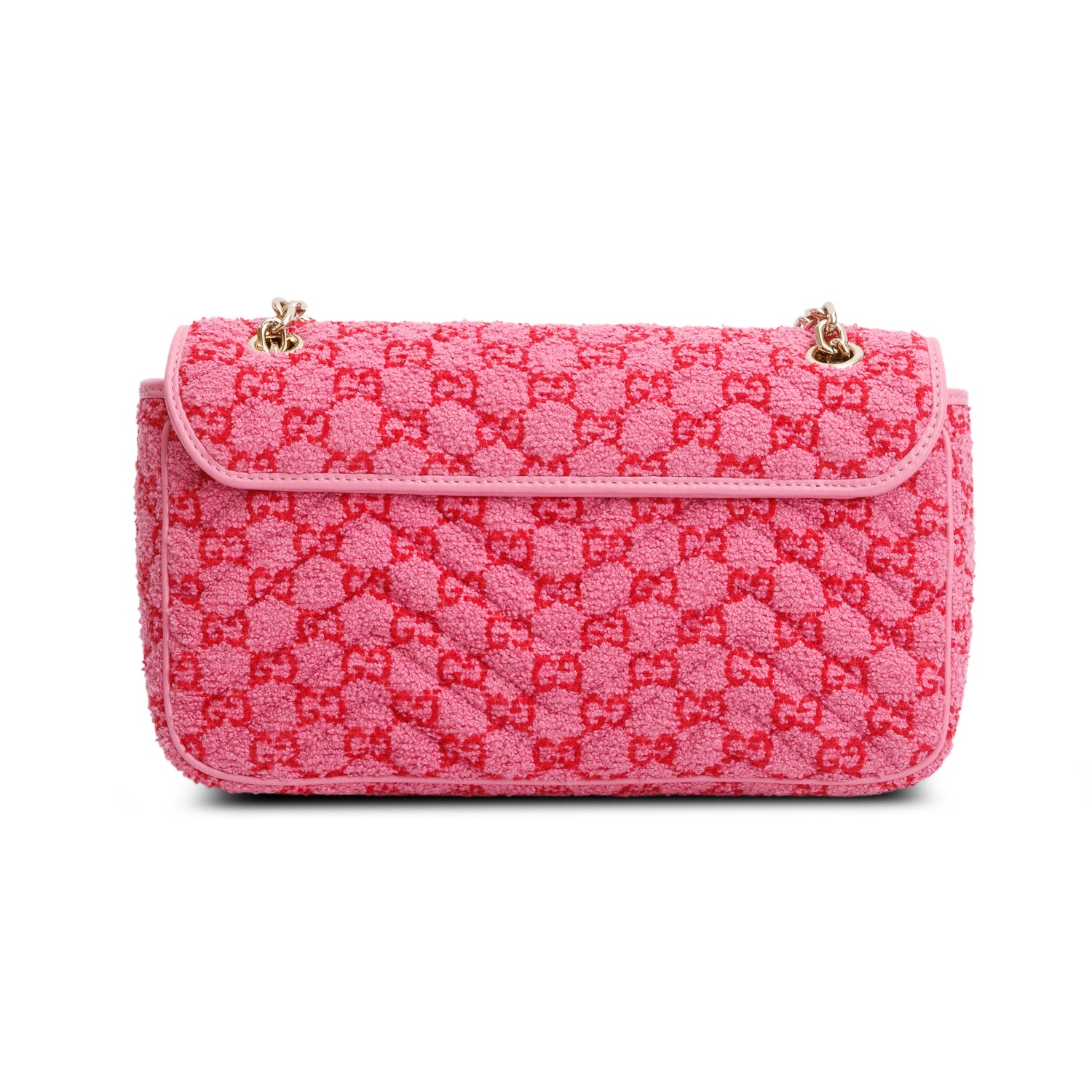 Gucci Pink Monogram Matelasse GG Marmont Boucle Medium Shoulder Bag w/ Box