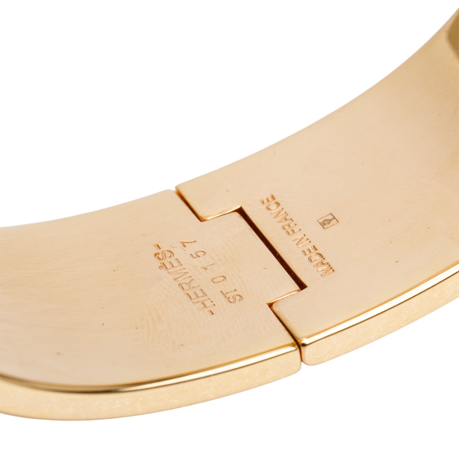 Hermes Gold-Plated Pink Enamel Clic Clac H Bracelet w/ Box