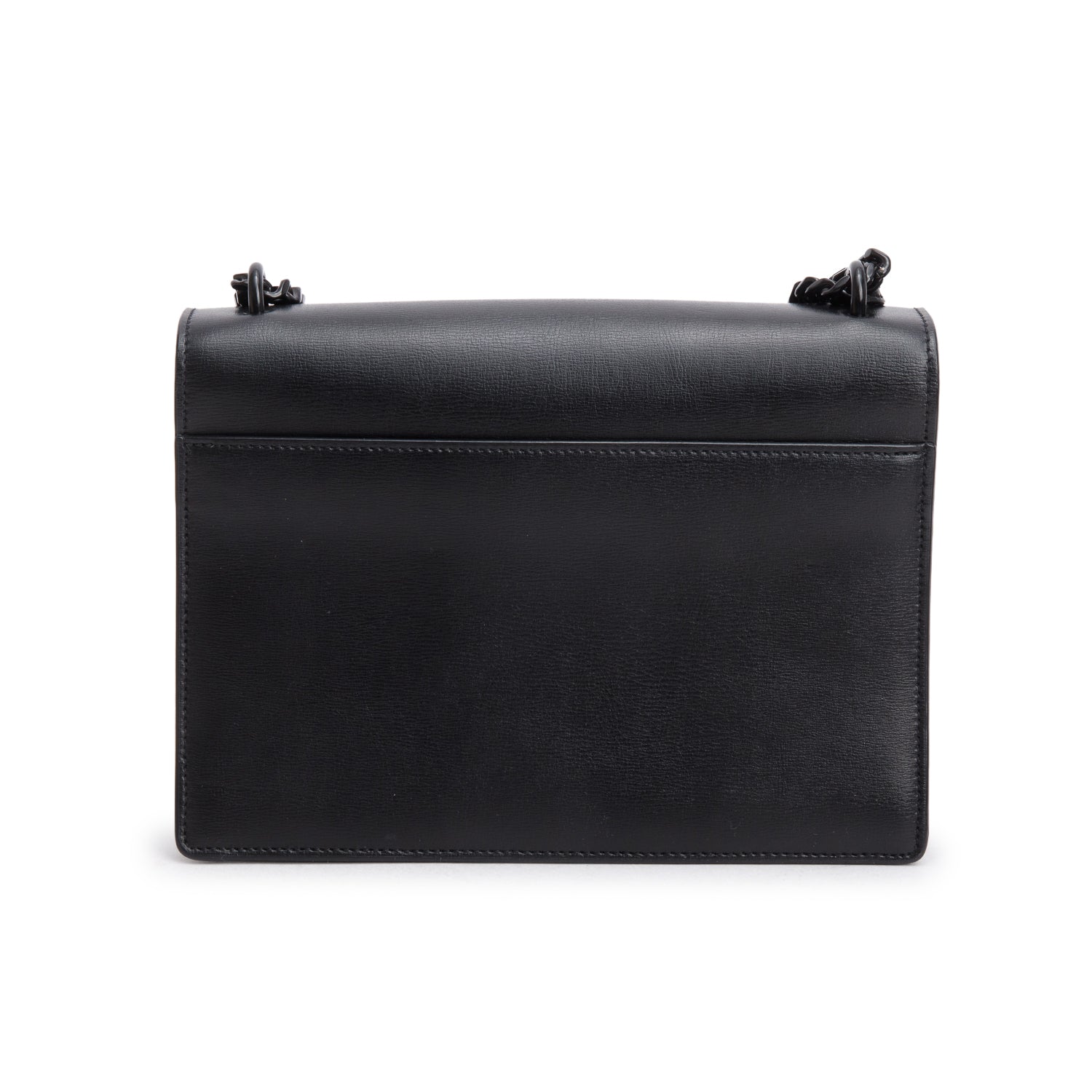 Saint Lauren Black Calfskin Monochrome Medium Sunset Shoulder Bag