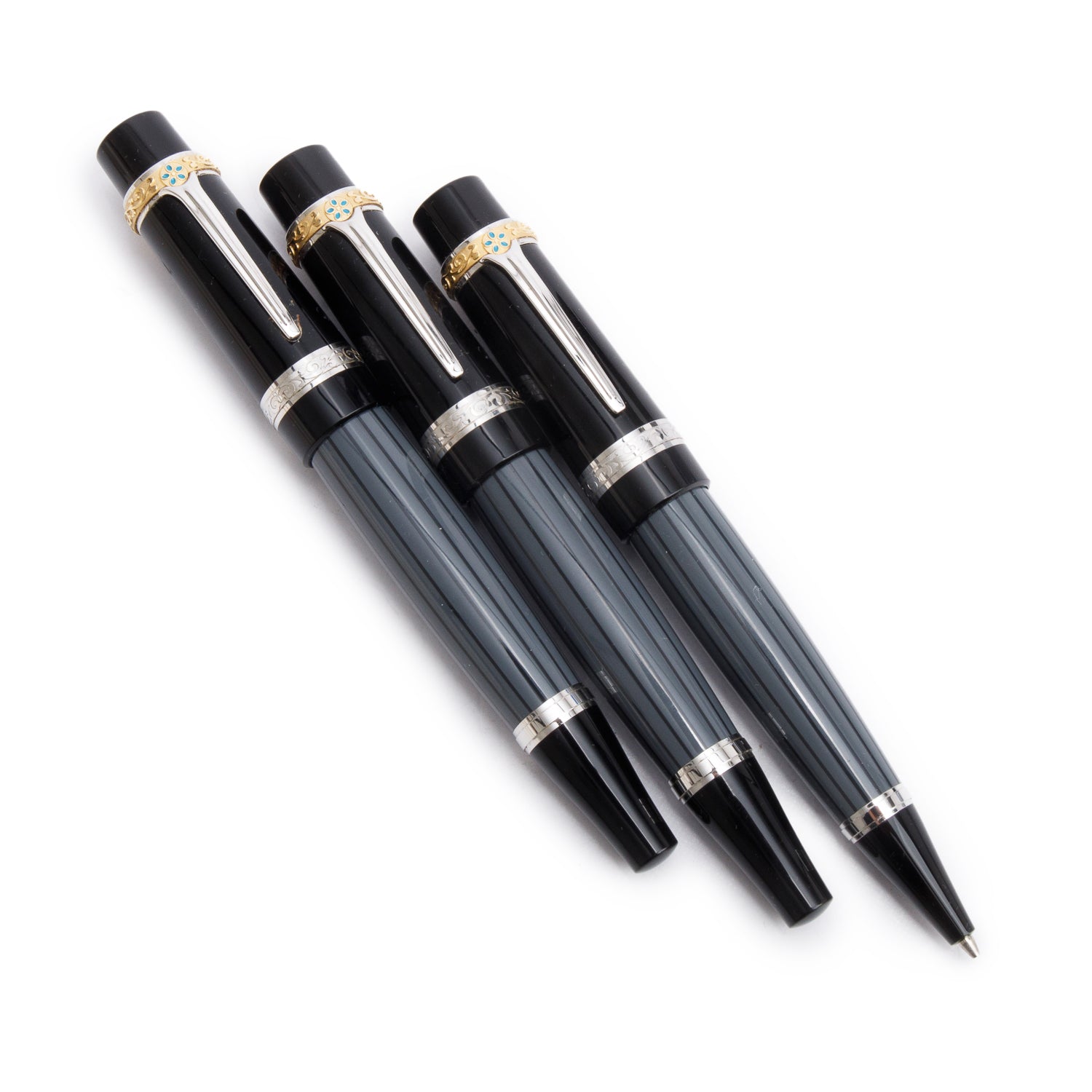 Montblanc Limited Edition Writer's Edition Honore de Balzac 3 Piece Set Fountain Pen, Ballpoint Pen, Mechanical Pencil w/ Box & Papers