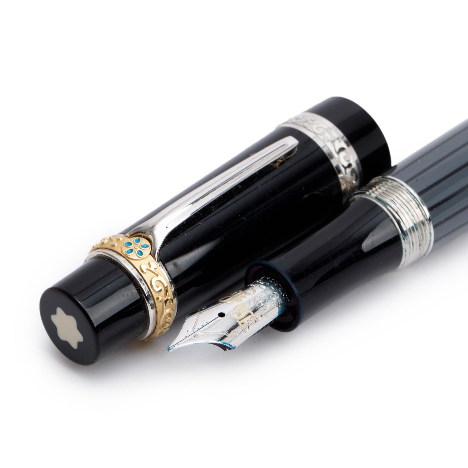Montblanc Limited Edition Writer's Edition Honore de Balzac 3 Piece Set Fountain Pen, Ballpoint Pen, Mechanical Pencil w/ Box & Papers
