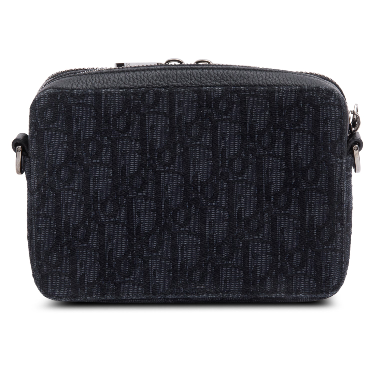 Christian Dior 2020 Black Oblique Jacquard Zipped Pouch w/ Strap