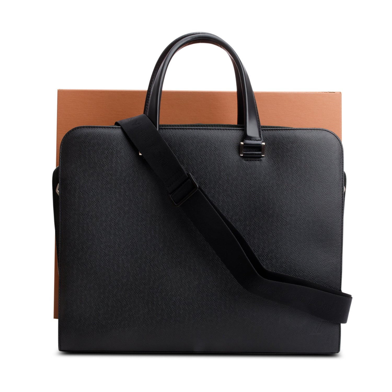 【ＮＥＯＫＩ】LOUIS VUITTON ビジネスバッグ M95694 Louis Vuitton Black Taiga Leather Nevski Briefcase Ardoise w/ Box