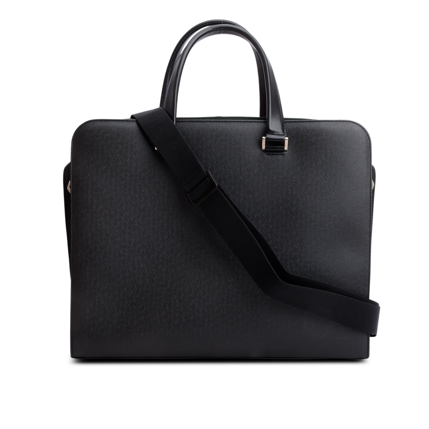 Louis Vuitton Black Taiga Leather Nevski Briefcase Ardoise w/ Box