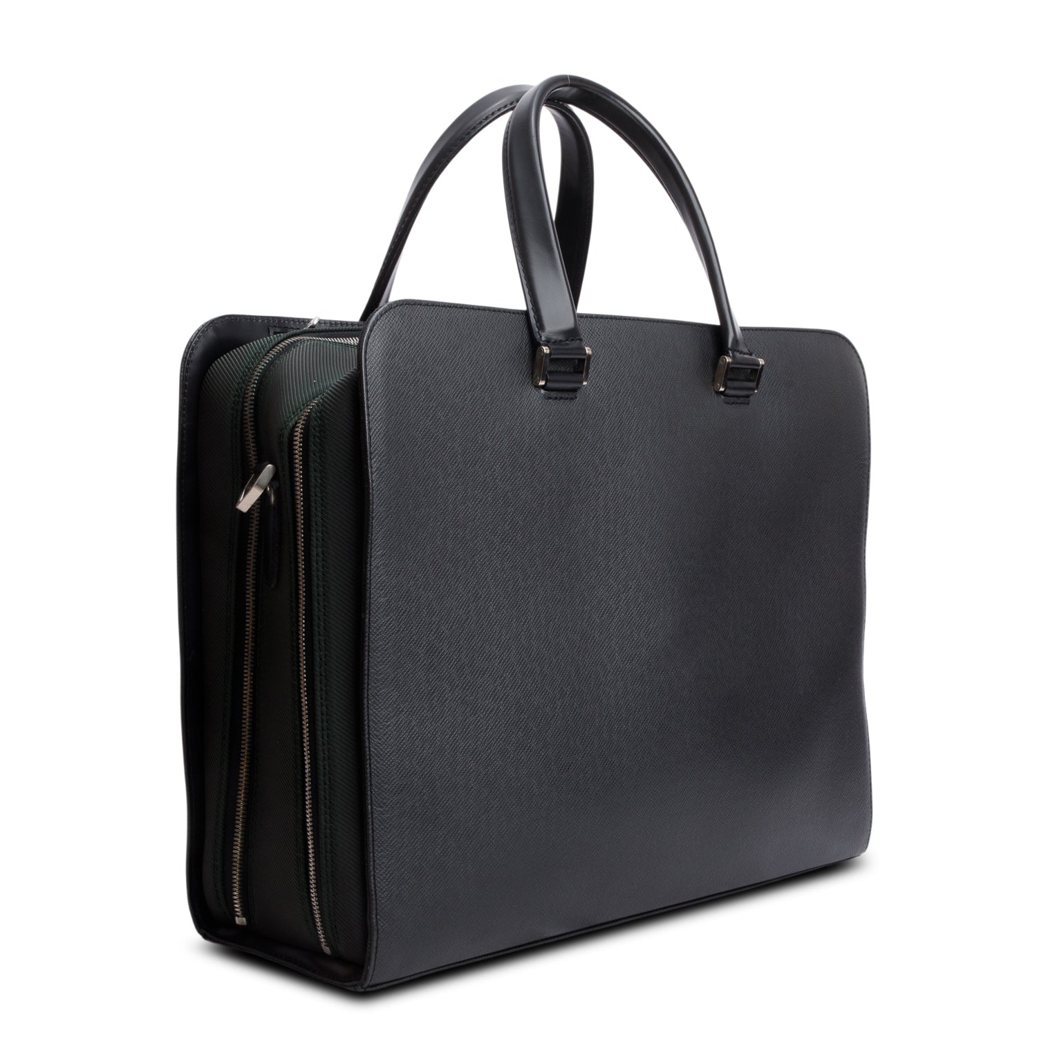 Louis Vuitton Black Taiga Leather Nevski Briefcase Ardoise w/ Box & Strap