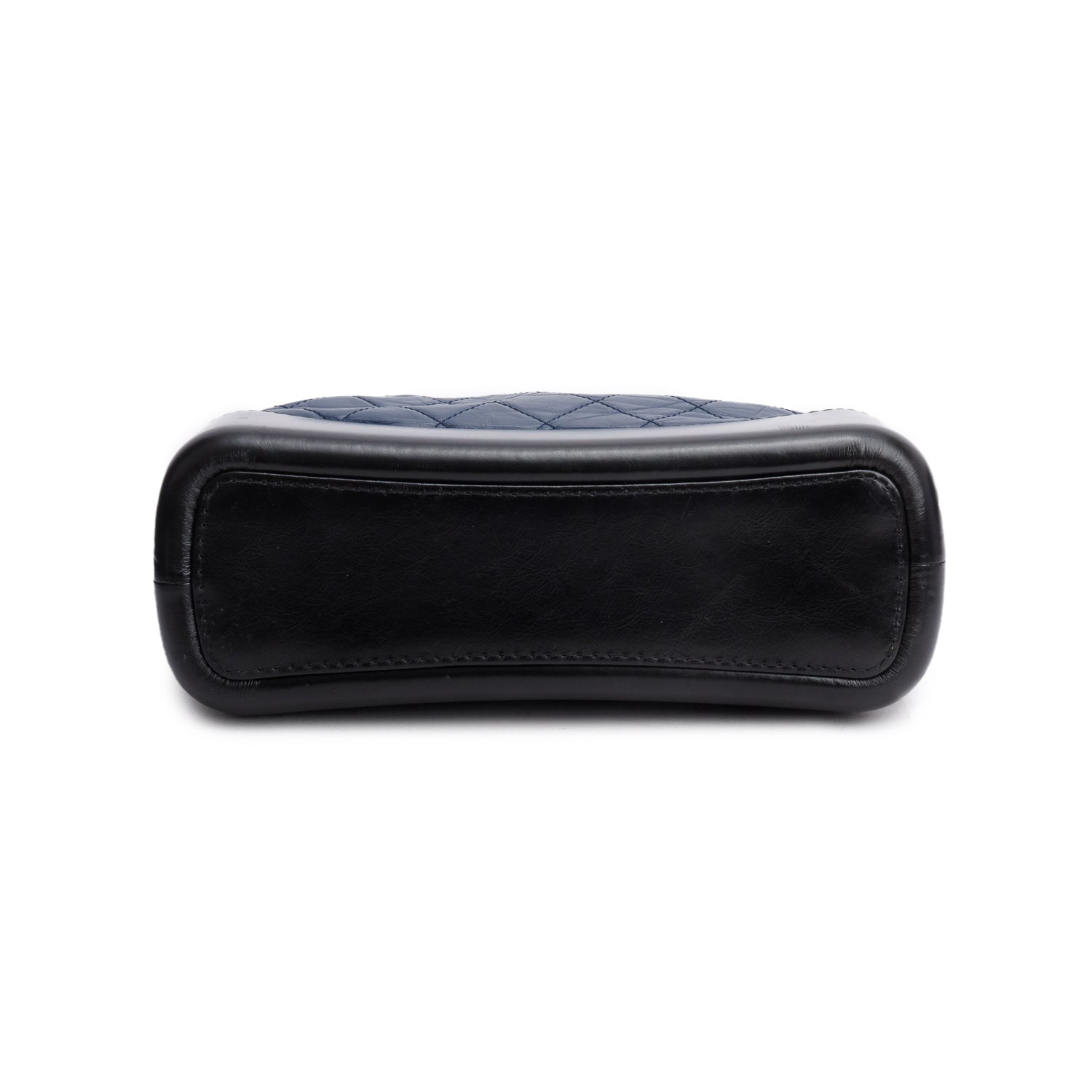 Chanel Blue & Black Aged Calfskin Leather Medium Gabrielle Hobo w/ Authenticity Card