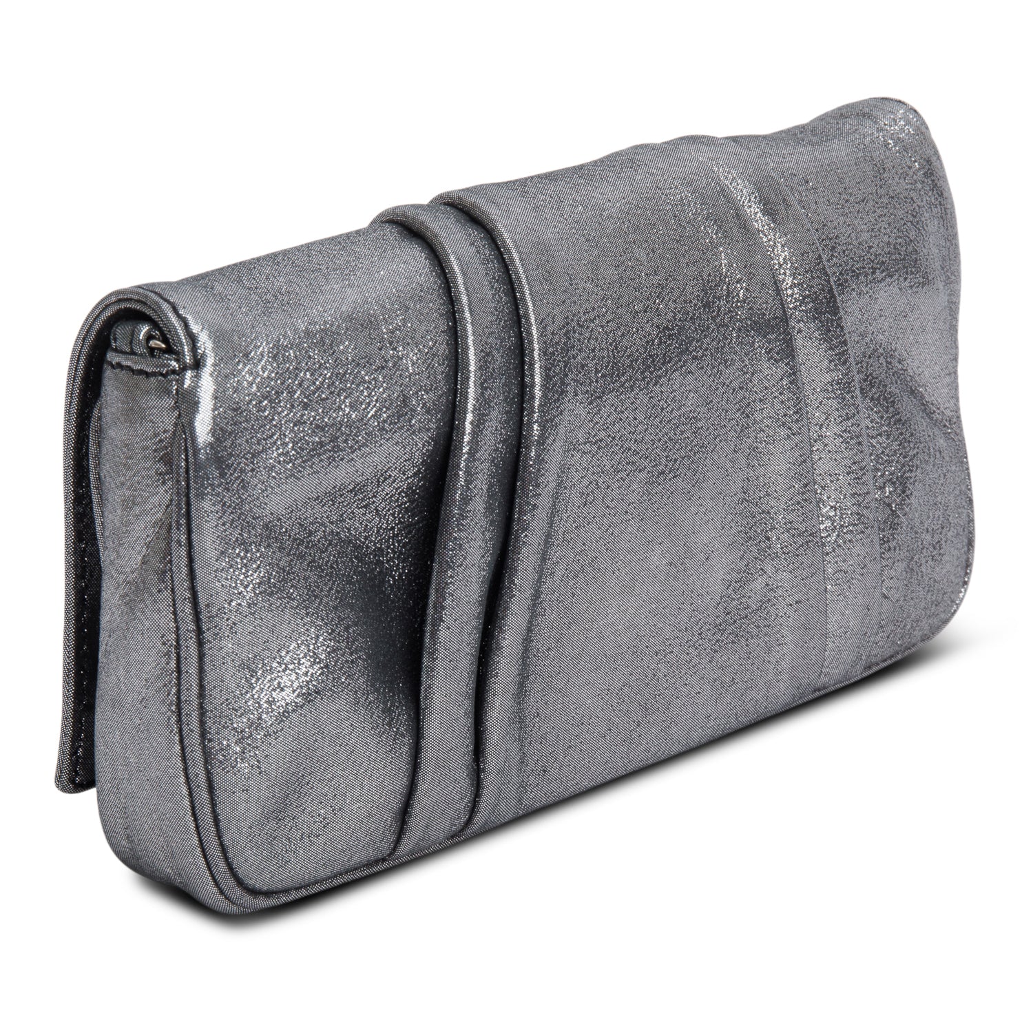 Fendi Metallic Silver Calfskin Mia Pochette Chain Bag