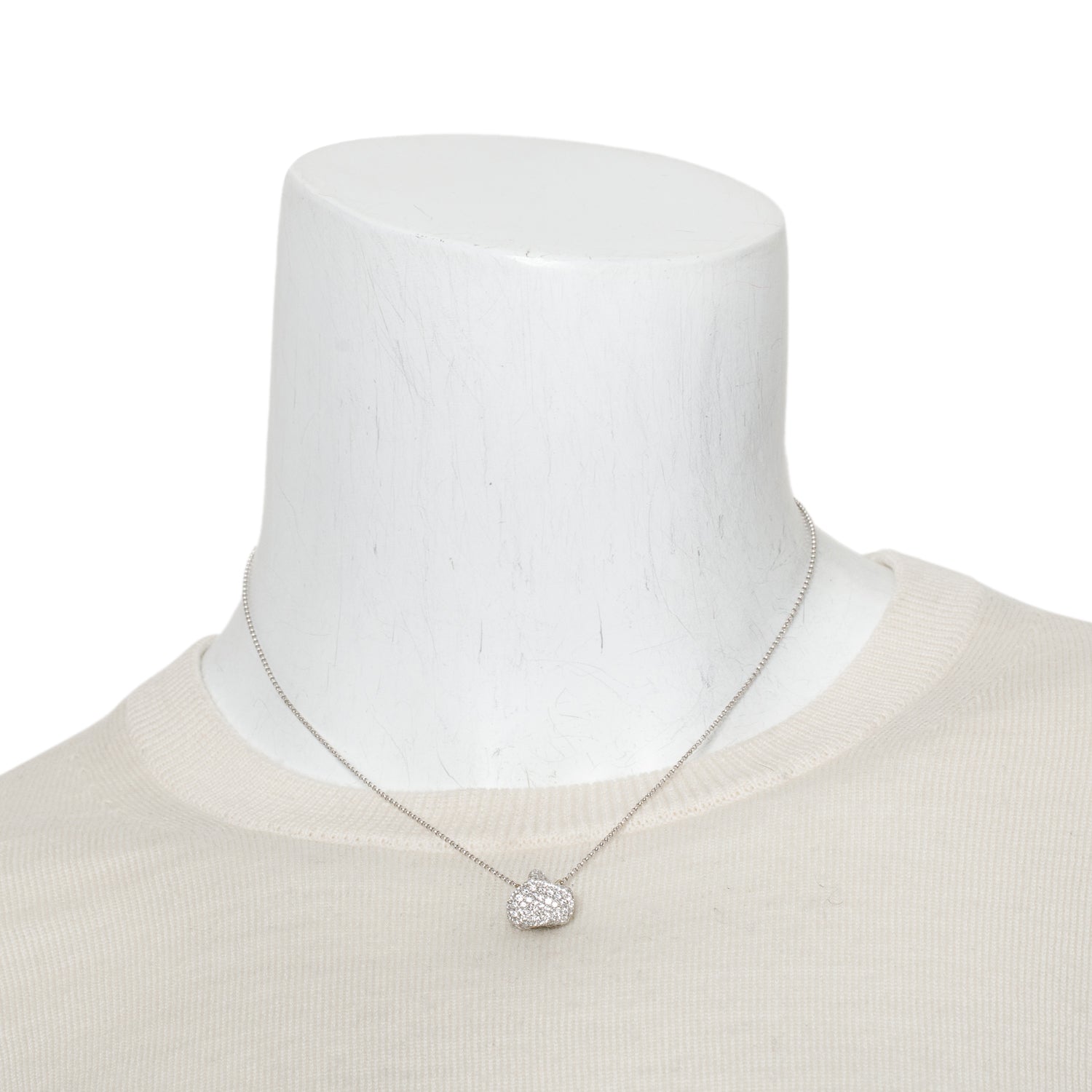 18k White Gold 3.00 tcw. Pave Diamond Pendant Necklace