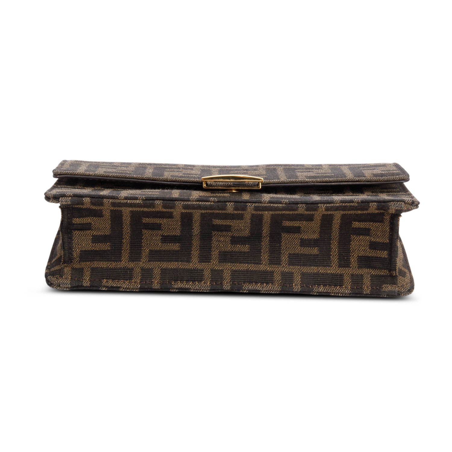 Fendi Brown FF Jacquard Baguette Wallet on Chain w/ Box, Straps & Receipt