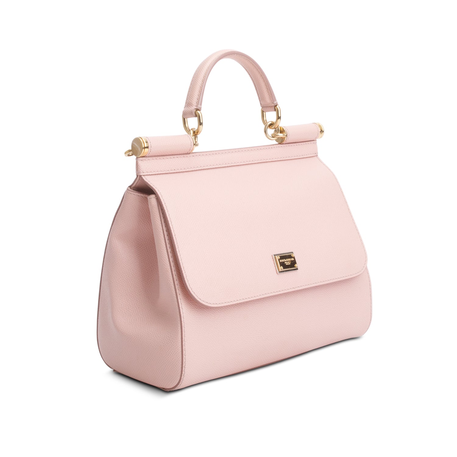 Dolce & Gabanna Pink Dauphine Calfskin Large Sicily Handbag w/ Strap