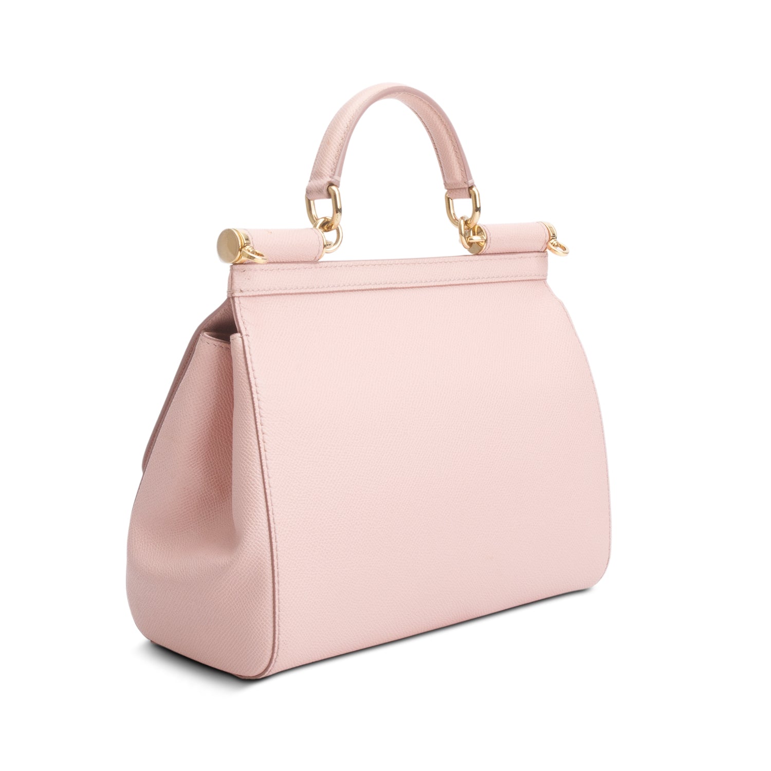 Dolce & Gabanna Pink Dauphine Calfskin Large Sicily Handbag w/ Strap