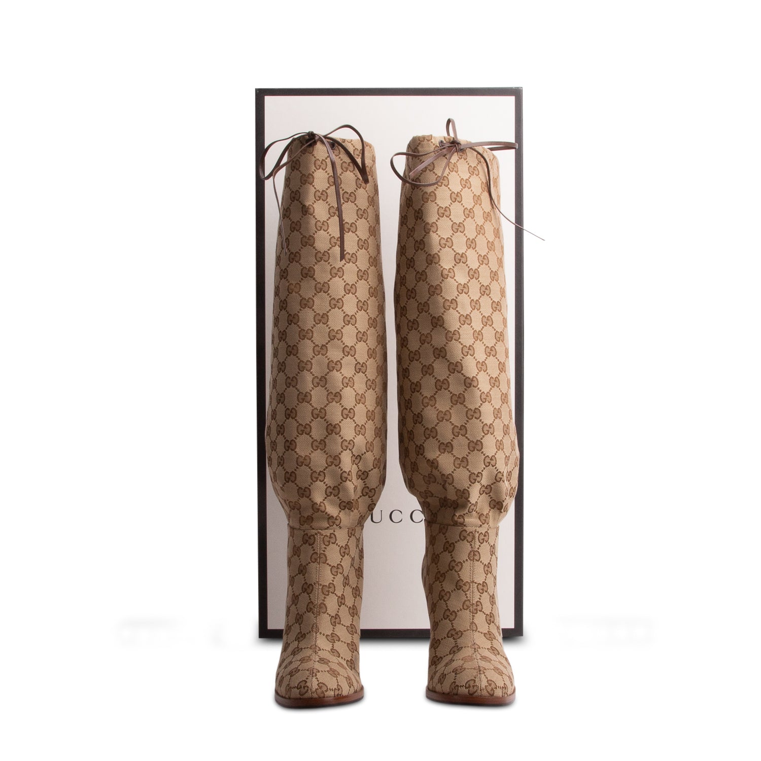 Gucci GG Supreme Monogram Malaga Kid Lisa Boots, Size 42 w/ Box