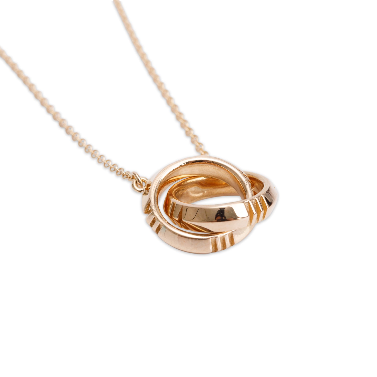 Tiffany & Co. 18k Rose Gold Atlas X Closed Interlocking Pendant Necklace w/ Box