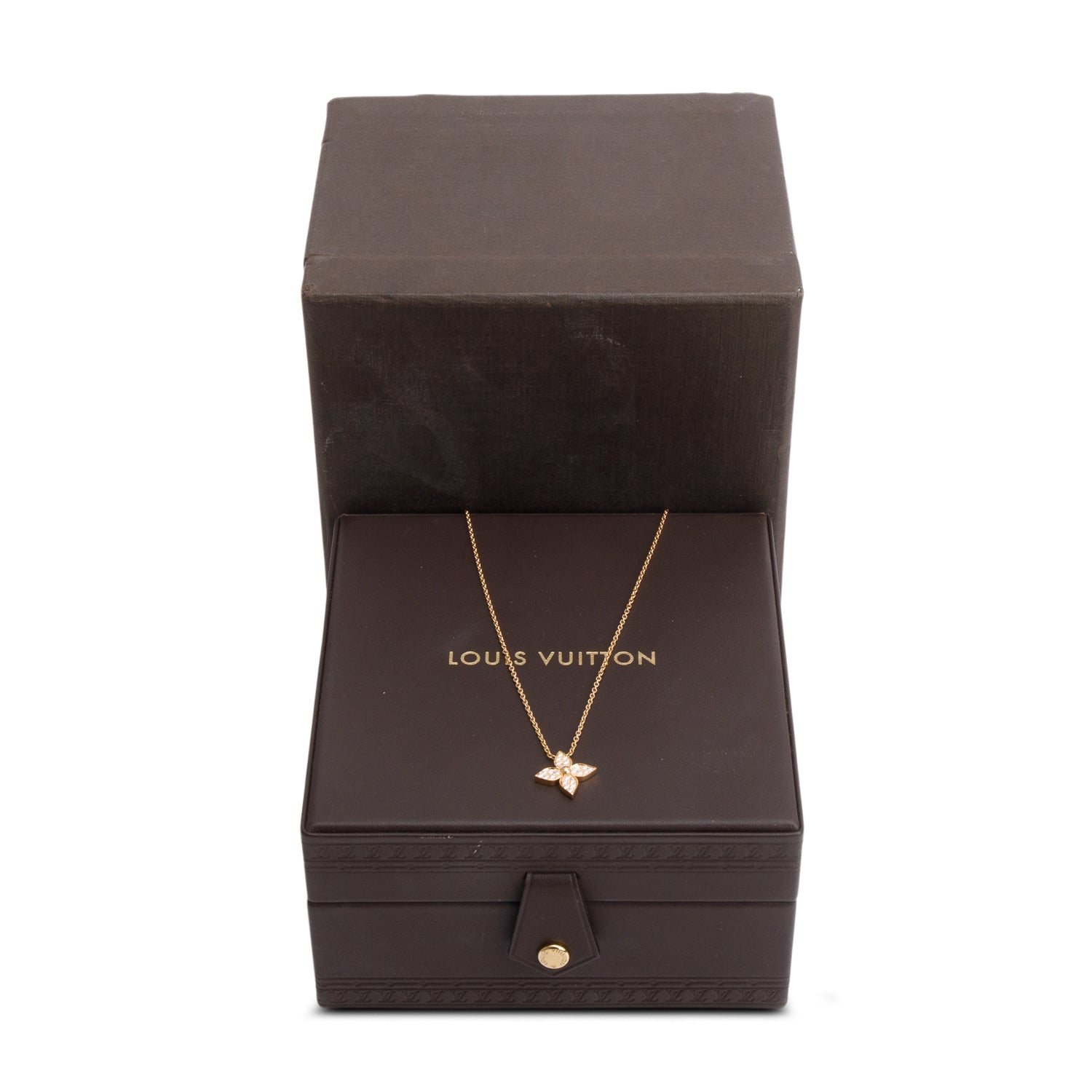 Louis Vuitton 18k Rose Gold Diamond Idylle Blossom Pendant Necklace w/ Box