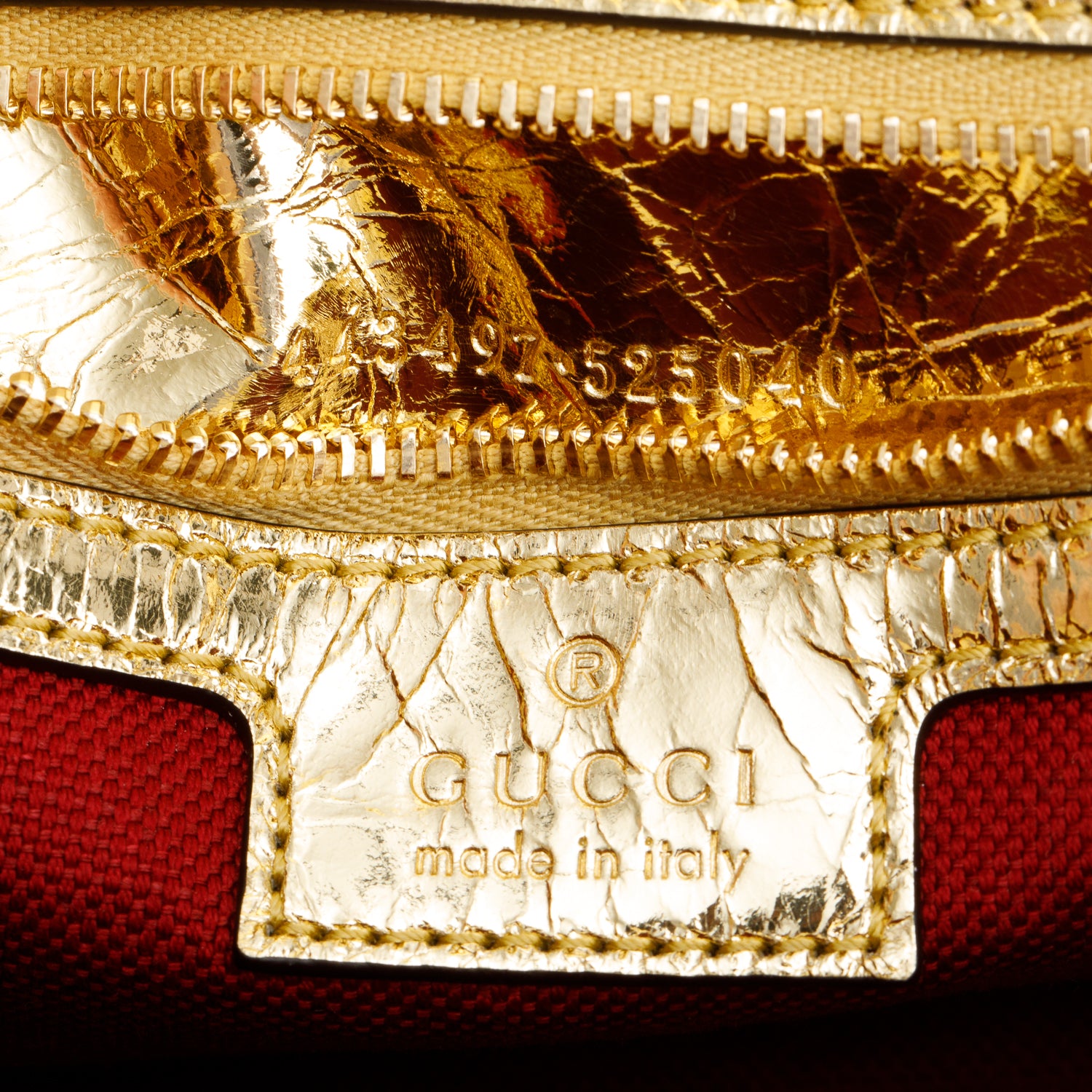 Gucci Gold Metallic Crinkled Calfskin Matelasse Medium GG Marmont Shoulder Bag w/ Box