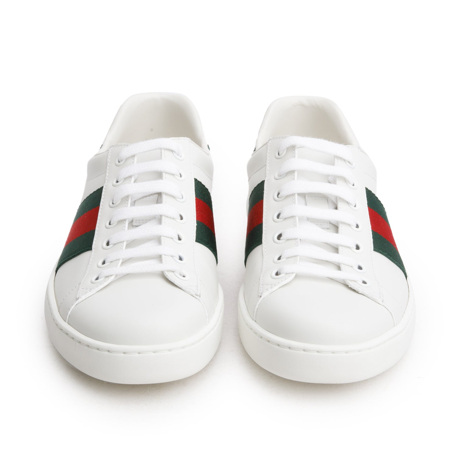 Gucci White Leather Ace Low Sneakers, Men's Size 6.5 w/ Box