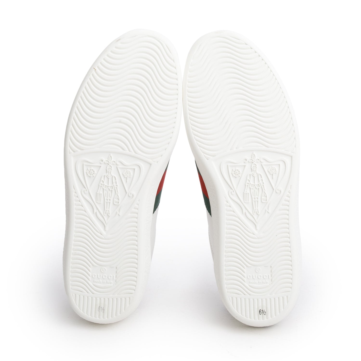 Gucci White Leather Ace Low Sneakers, Men's Size 6.5 w/ Box