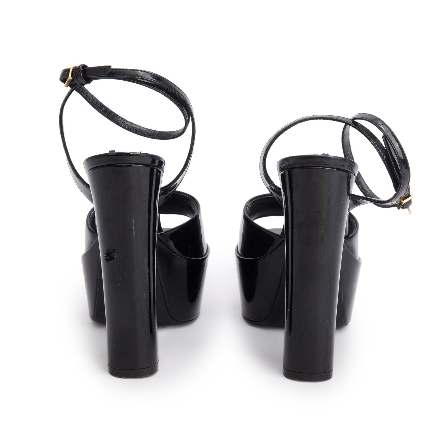 Saint Laurent Black Patent Leather Sexy 95 Platform Slingback Pump, Size 39 w/ Box