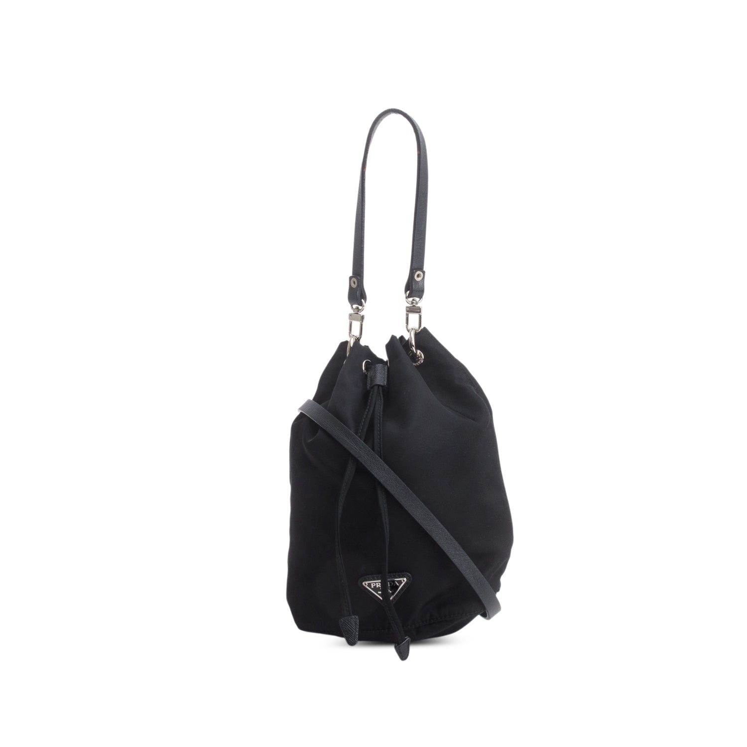 Prada Black Re-Nylon Bucket Pouch w/ Straps