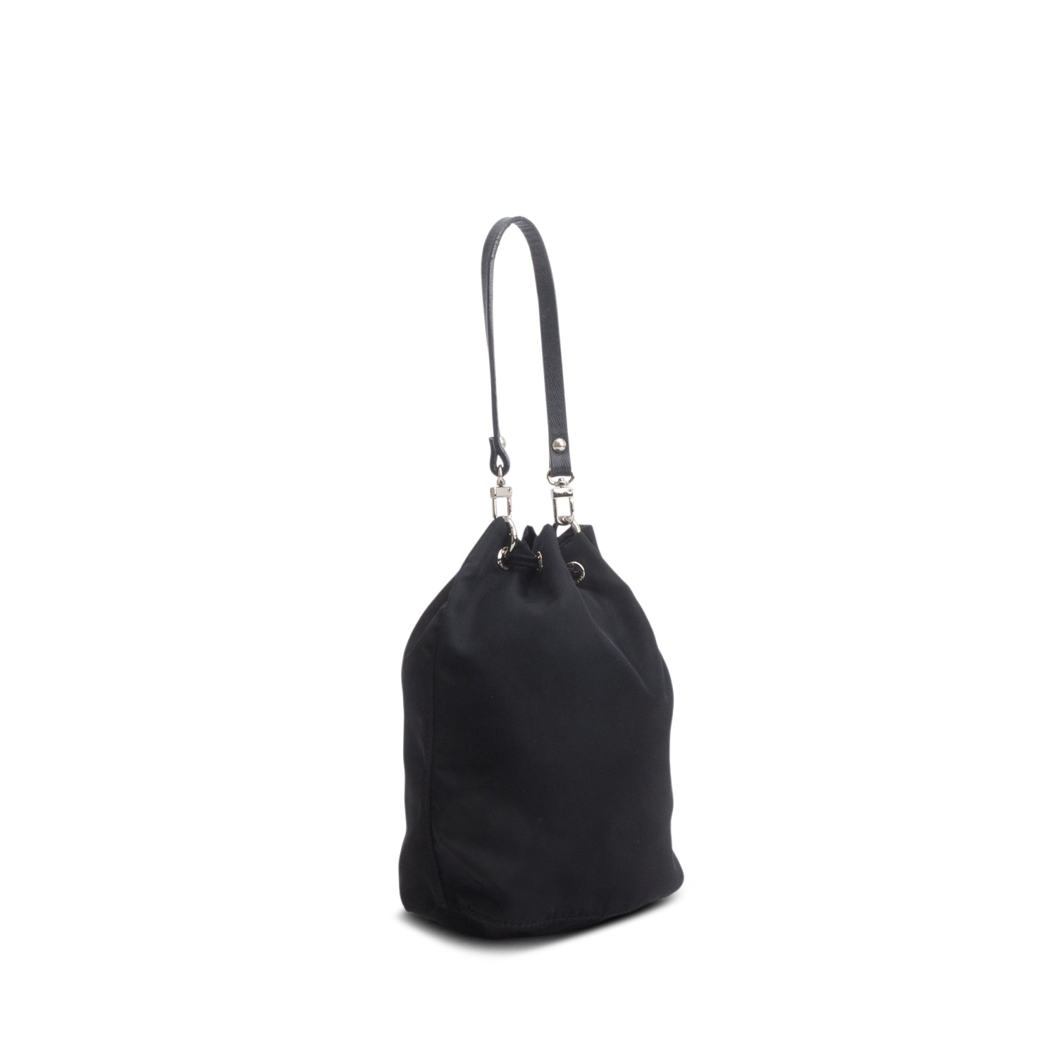 Prada Black Re-Nylon Bucket Pouch w/ Straps