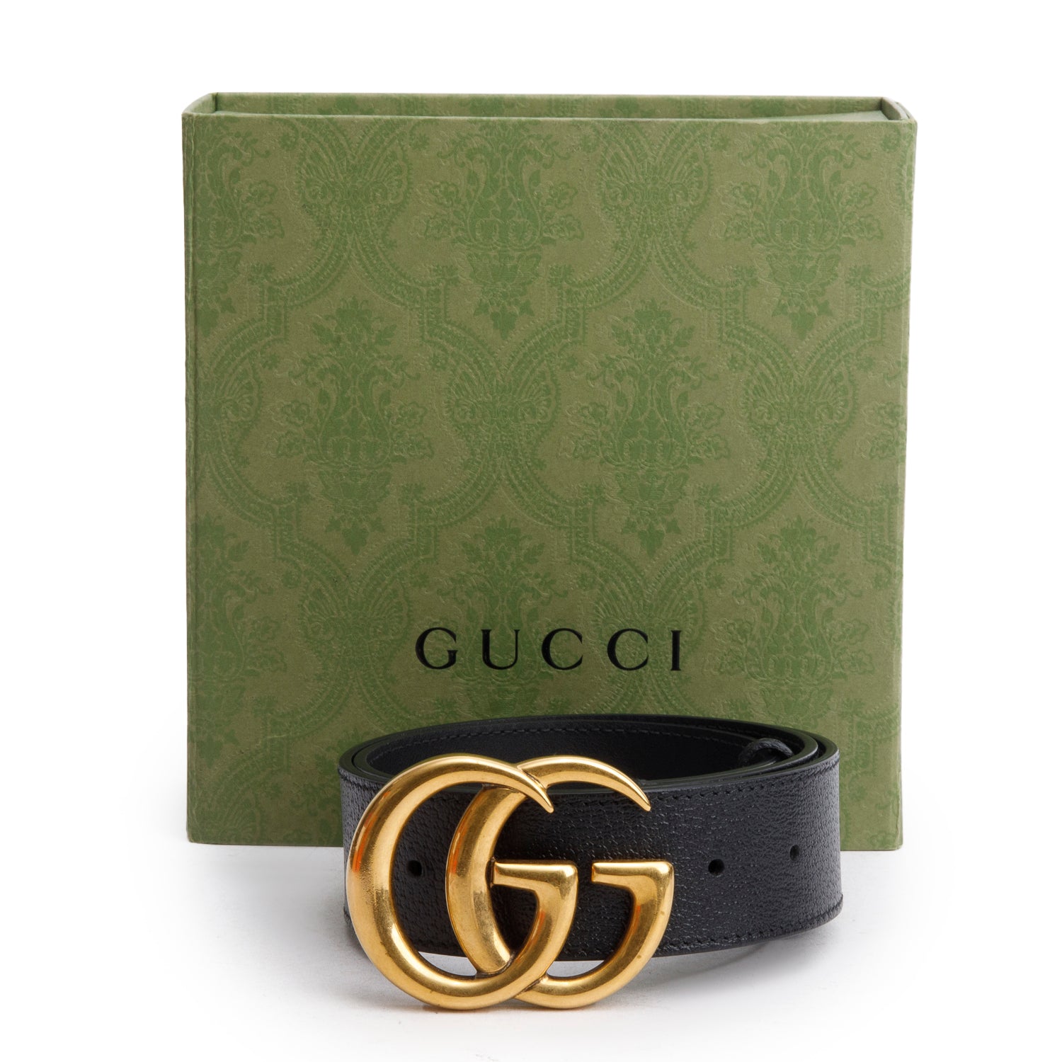Gucci 2024 GG Marmont Black Wide Leather Belt 75 30 w/ Box & Receipt
