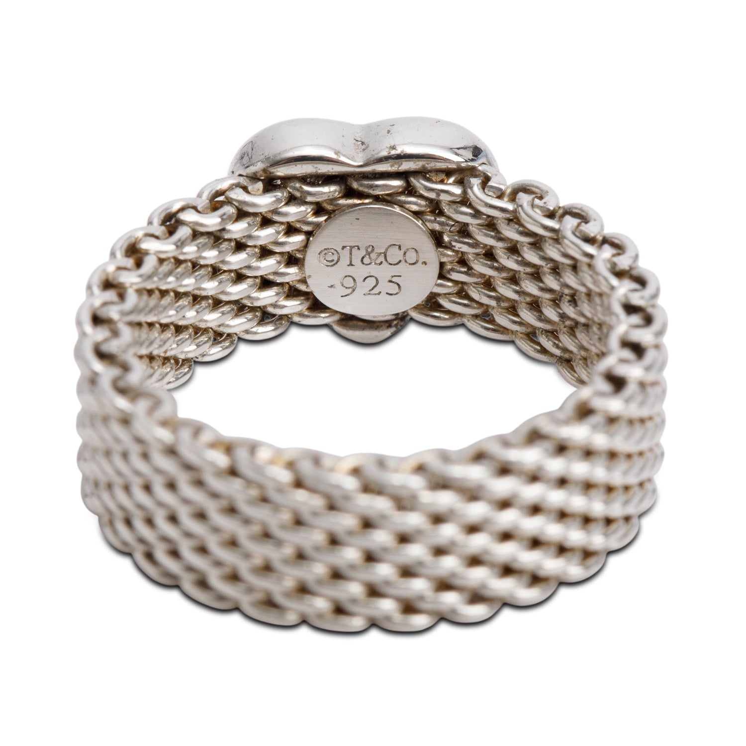 Tiffany & Co. Sterling Silver Somerset Mesh Heart Ring, Size 6