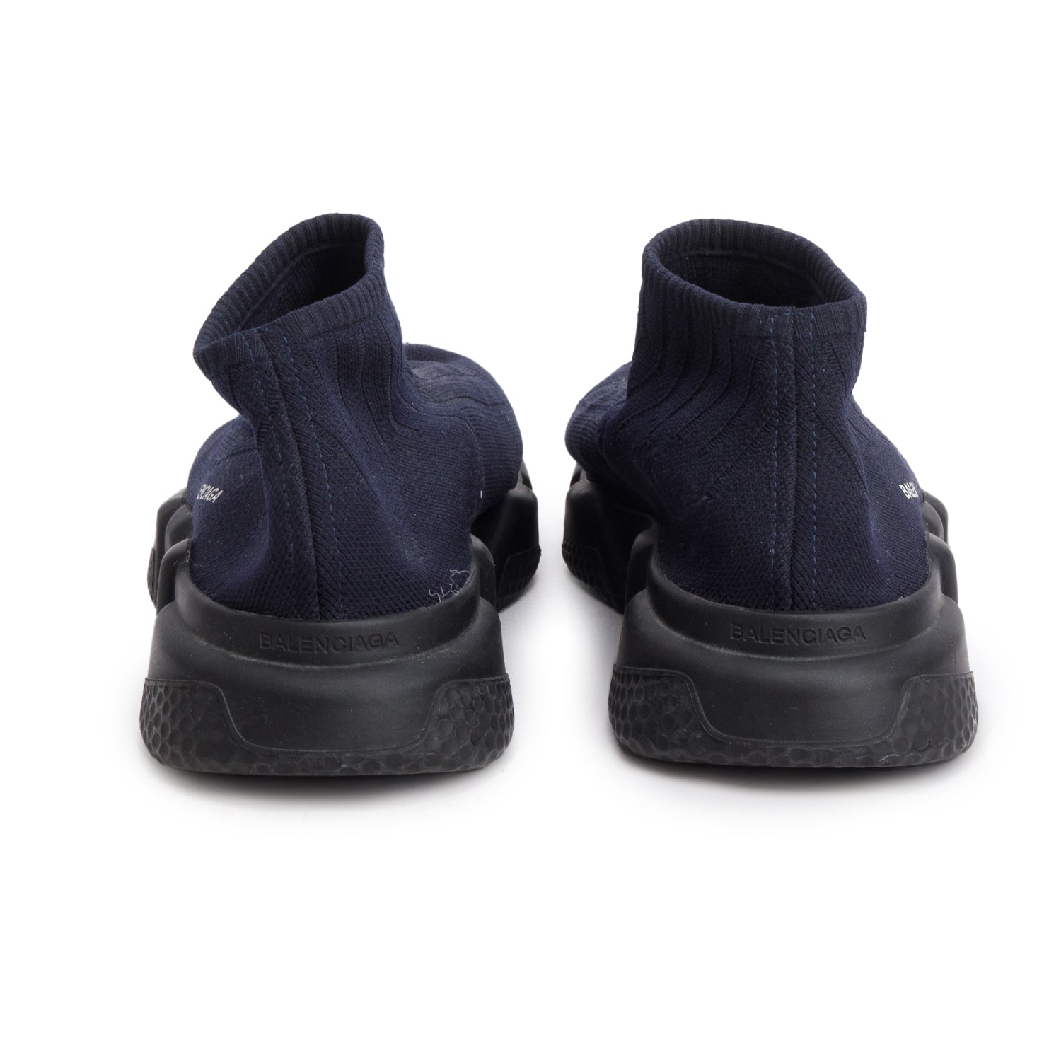 Balenciaga Navy Knit Speed Trainer Sock Sneaker, Men's Size  10 w/ Box