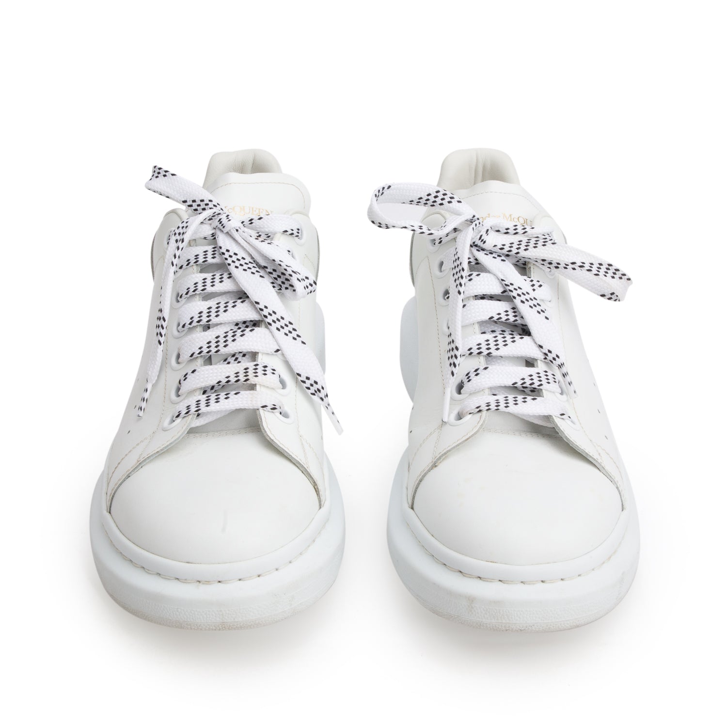 Alexander McQueen White Calfskin Leather Oversized Sneakers, Men's Size 42 w/ Box