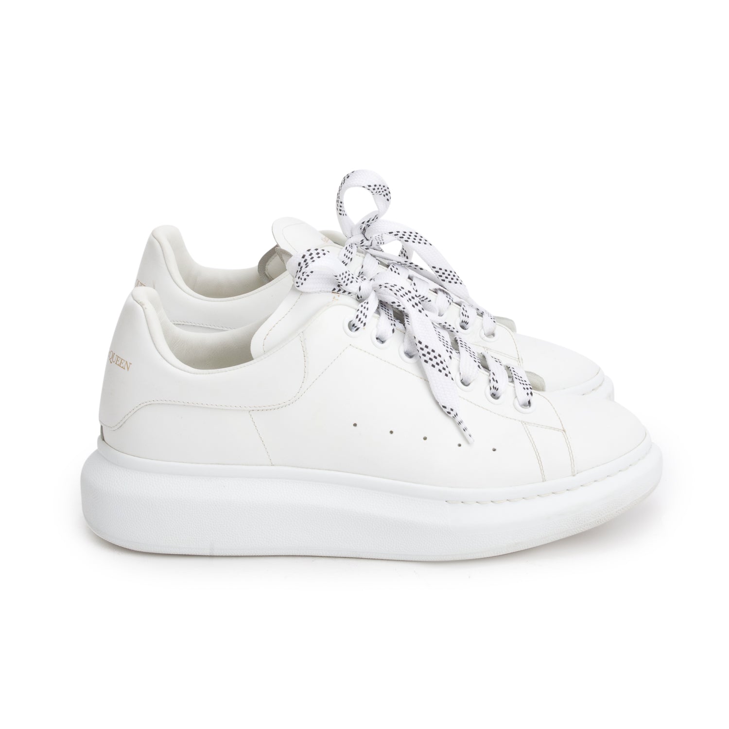 Alexander McQueen White Calfskin Leather Oversized Sneakers, Men's Size 42 w/ Box
