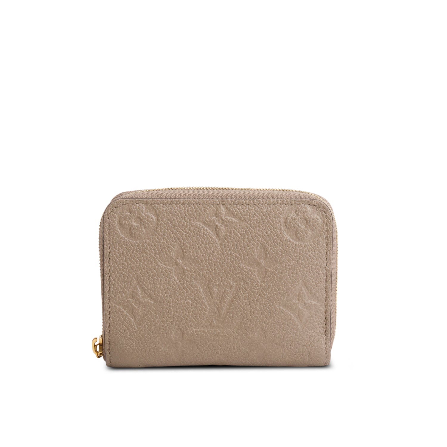 Louis Vuitton taupe Monogram Empreinte Leather Zippy Coin Purse w/ Box