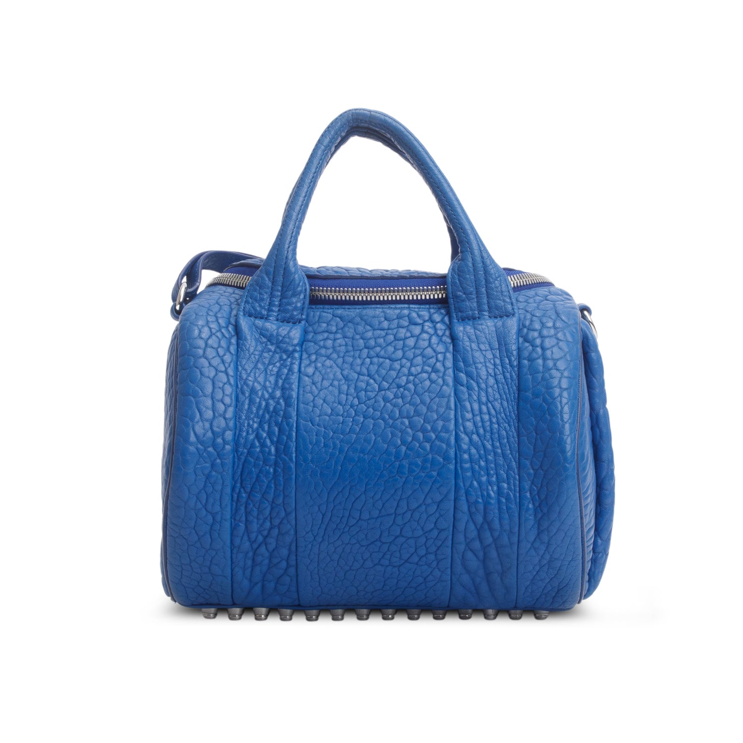 Alexander Wang Blue Grained Calfskin Leather Rocco Shoulder Bag w/ Strap
