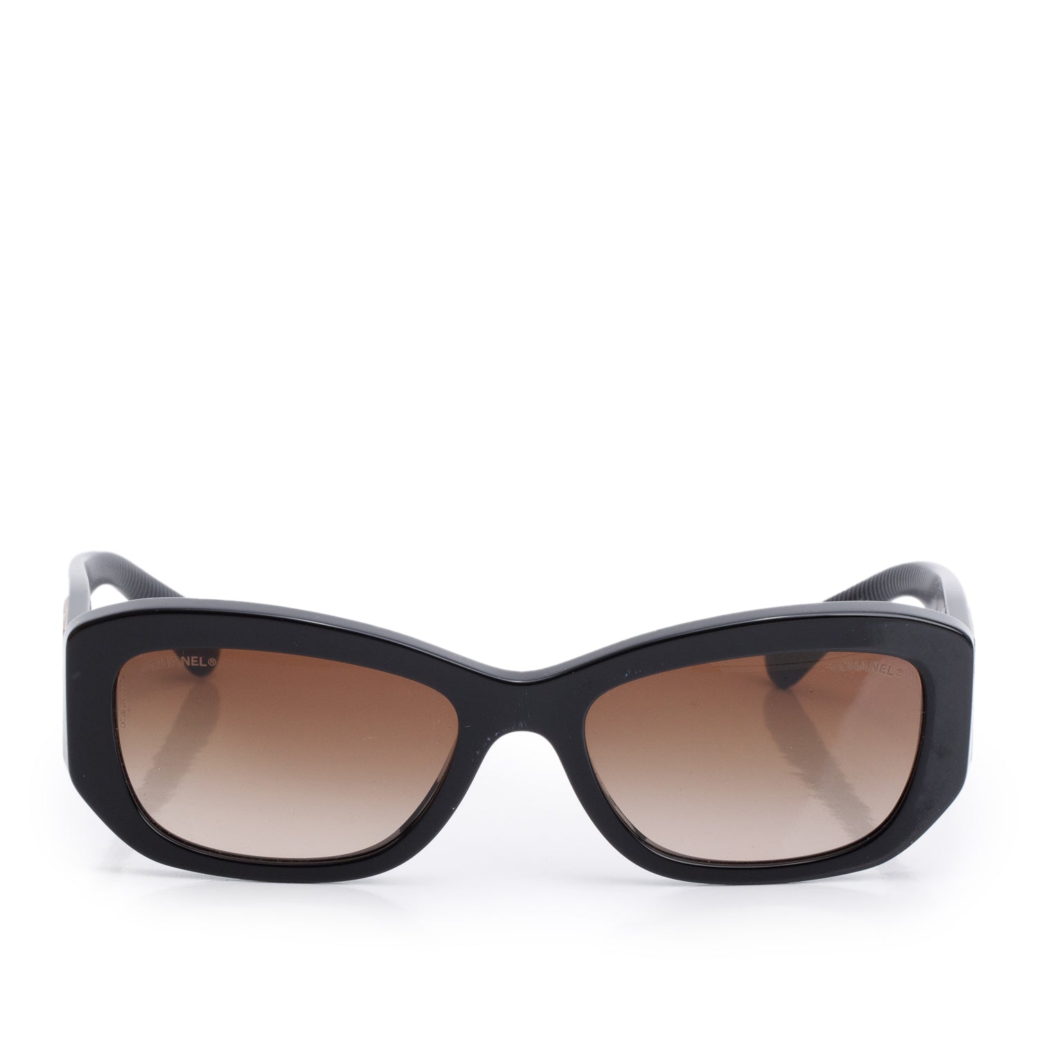 Chanel 5493 Black Acetate CC Logo Rectangle Sunglasses w/ Box & Case