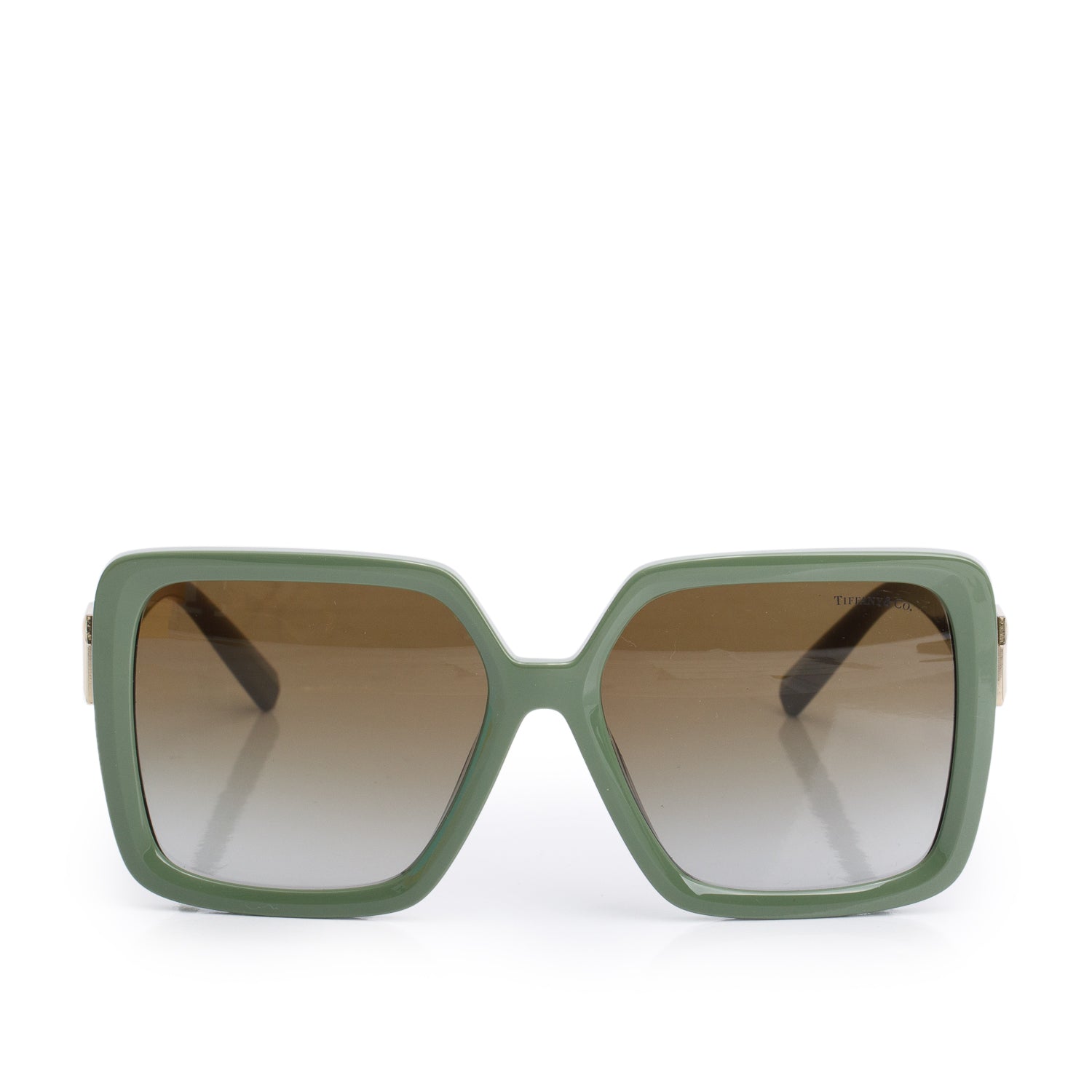 Tiffany & Co. TF 4206 Green Acetate T Oversize Square Sunglasses w/ Box & Case