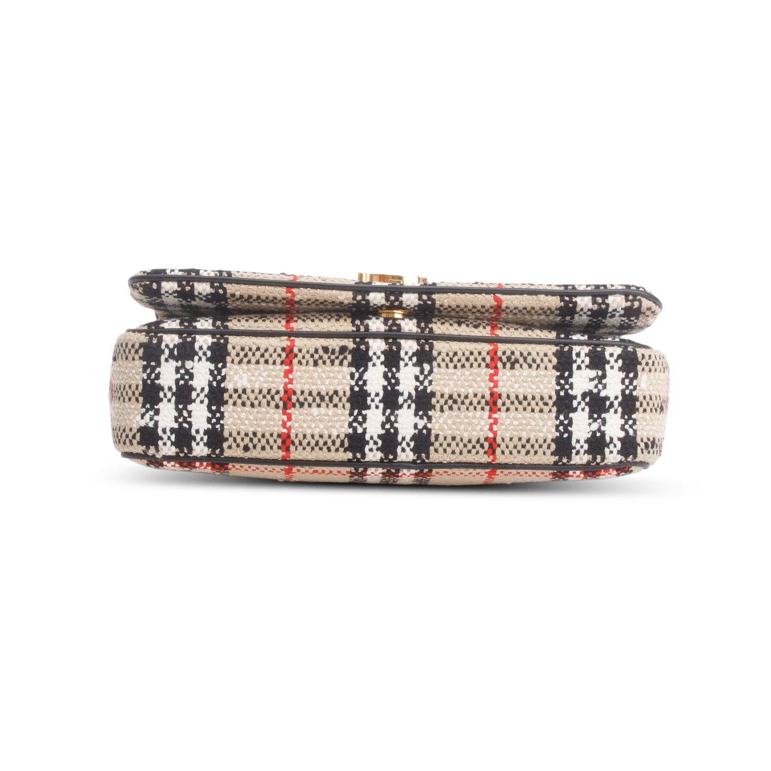 Burberry Beige Check Tweed Small Lola TB Shoulder Bag