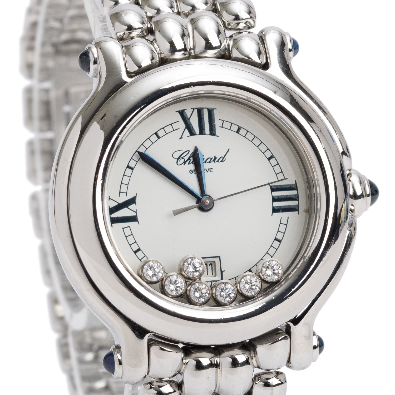 Chopard Stainless Steel Happy Sport Diamond 32 MM Quartz Watch