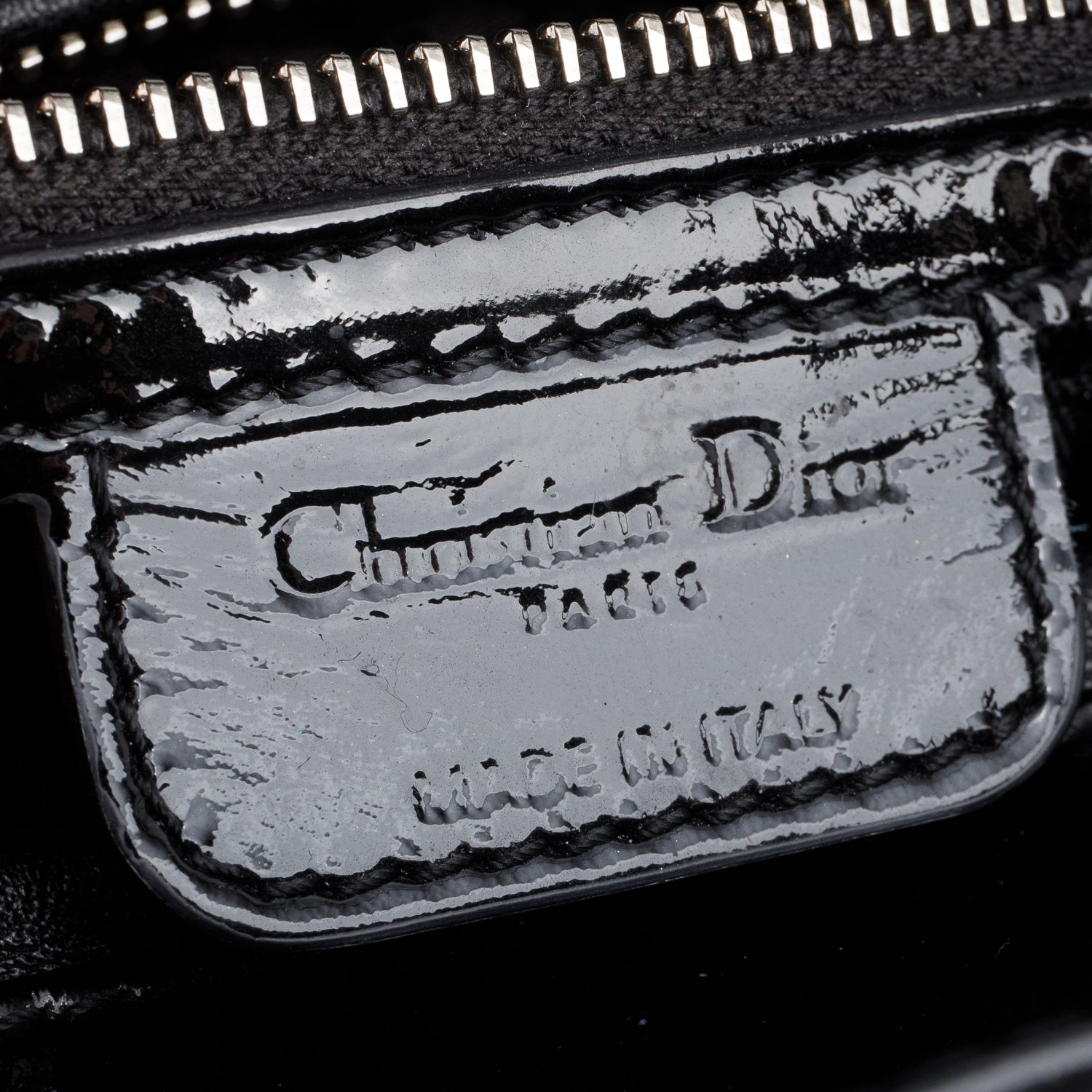 Christian Dior Black Cannage Patent Leather Large Lady Dior w/ Strap