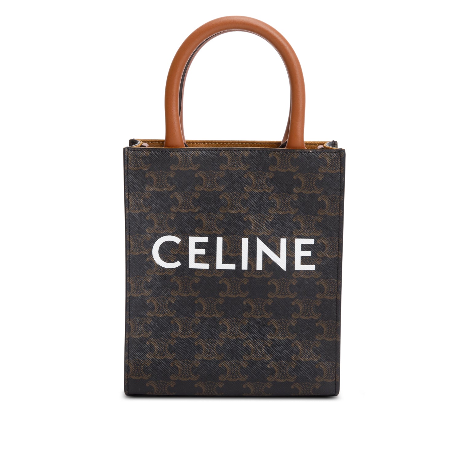 Celine 2023 Triomphe Canvas Mini Vertical Cabas Tote w/ Strap, Box & Receipt