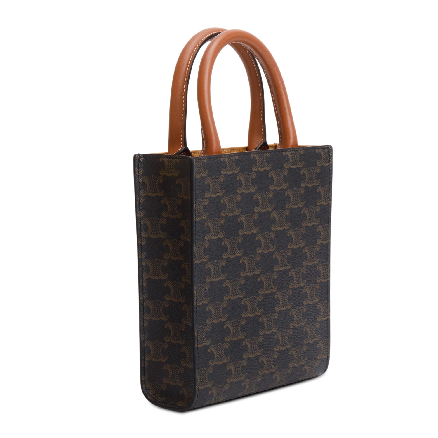 Celine 2023 Triomphe Canvas Mini Vertical Cabas Tote w/ Strap, Box & Receipt