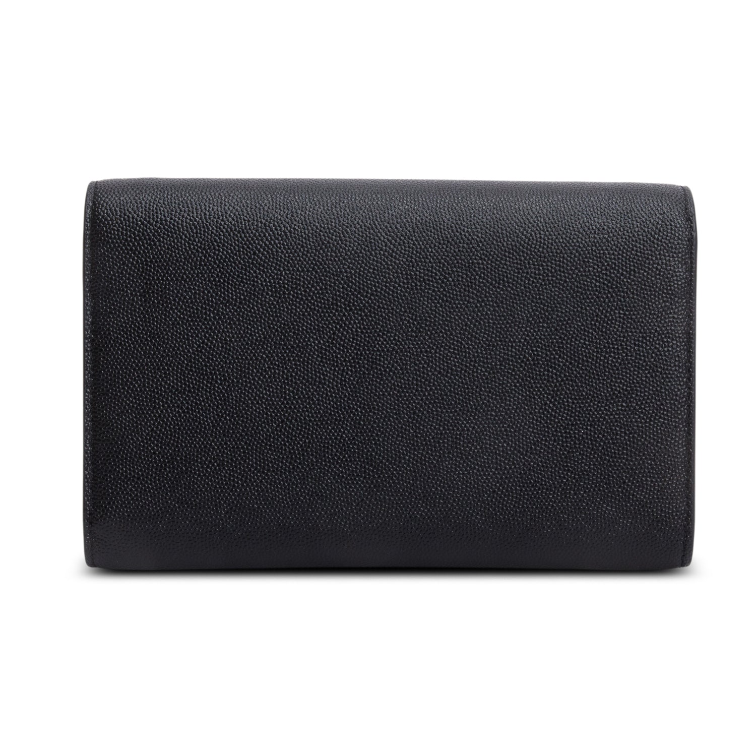 Saint Laurent 2022 Black Grain De Poudre Leather Uptown Chain Wallet w/ Insert & Box