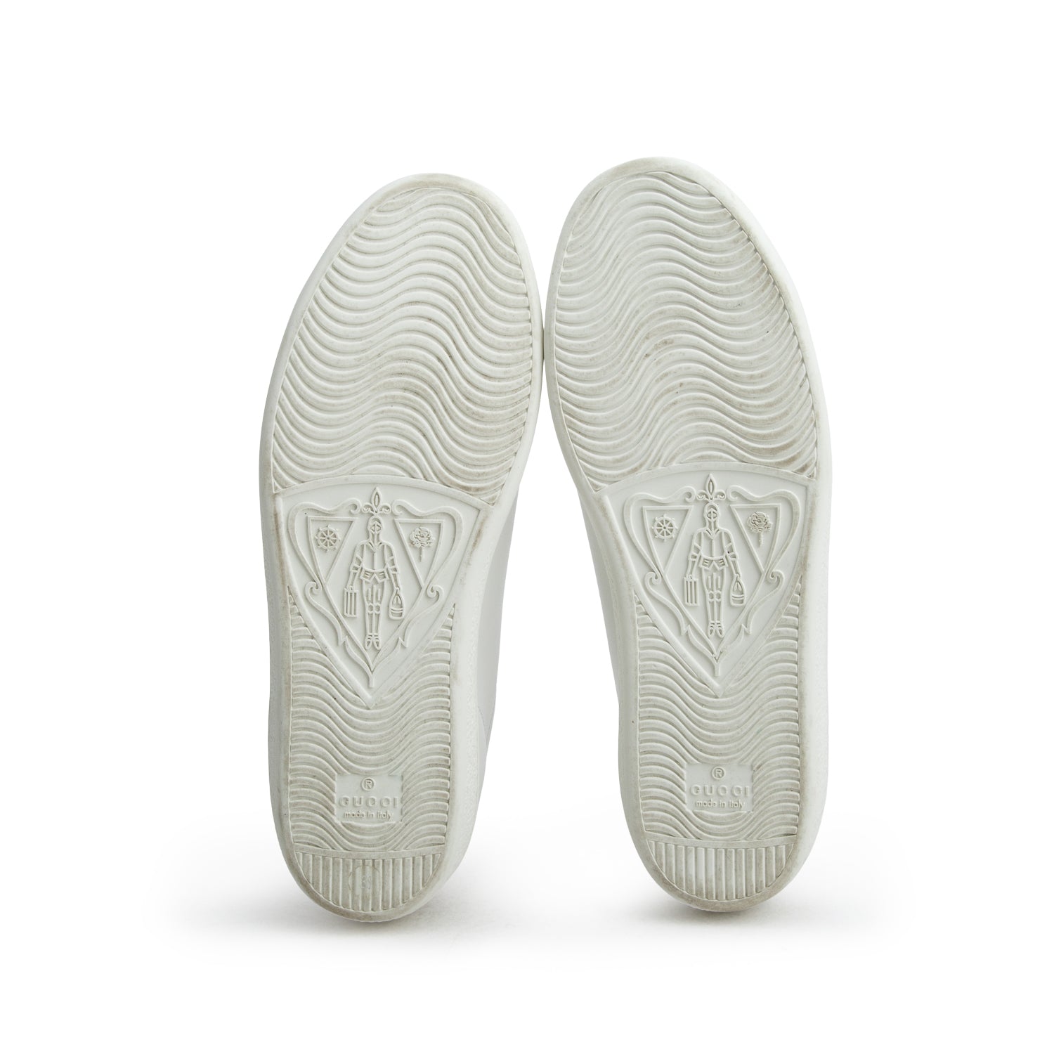Gucci White Calfskin Interlocking G Perforated Ace Sneakers, Size 38