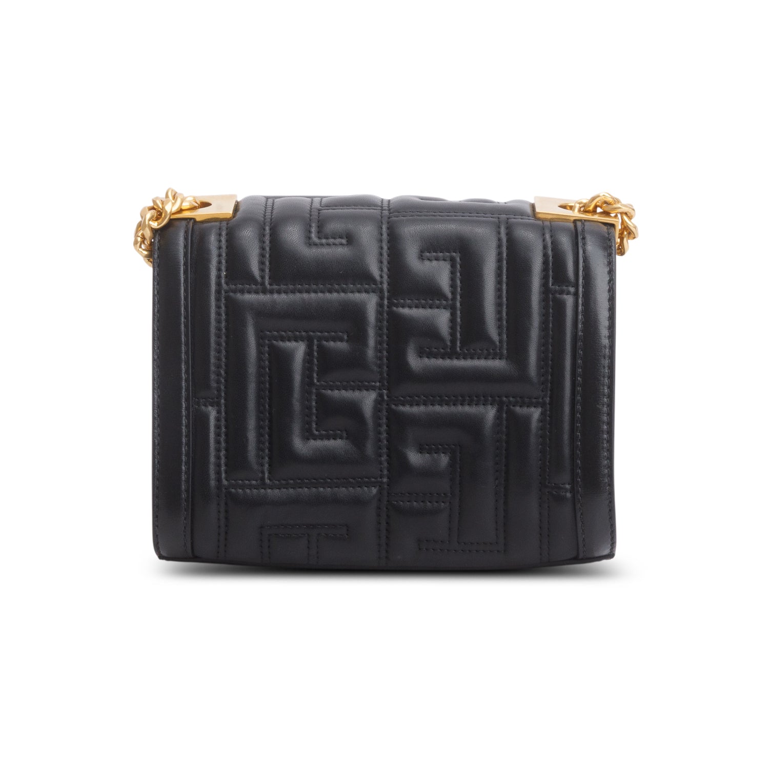 Balmain Black Soft Quilted Lambskin 1945 Small Bag