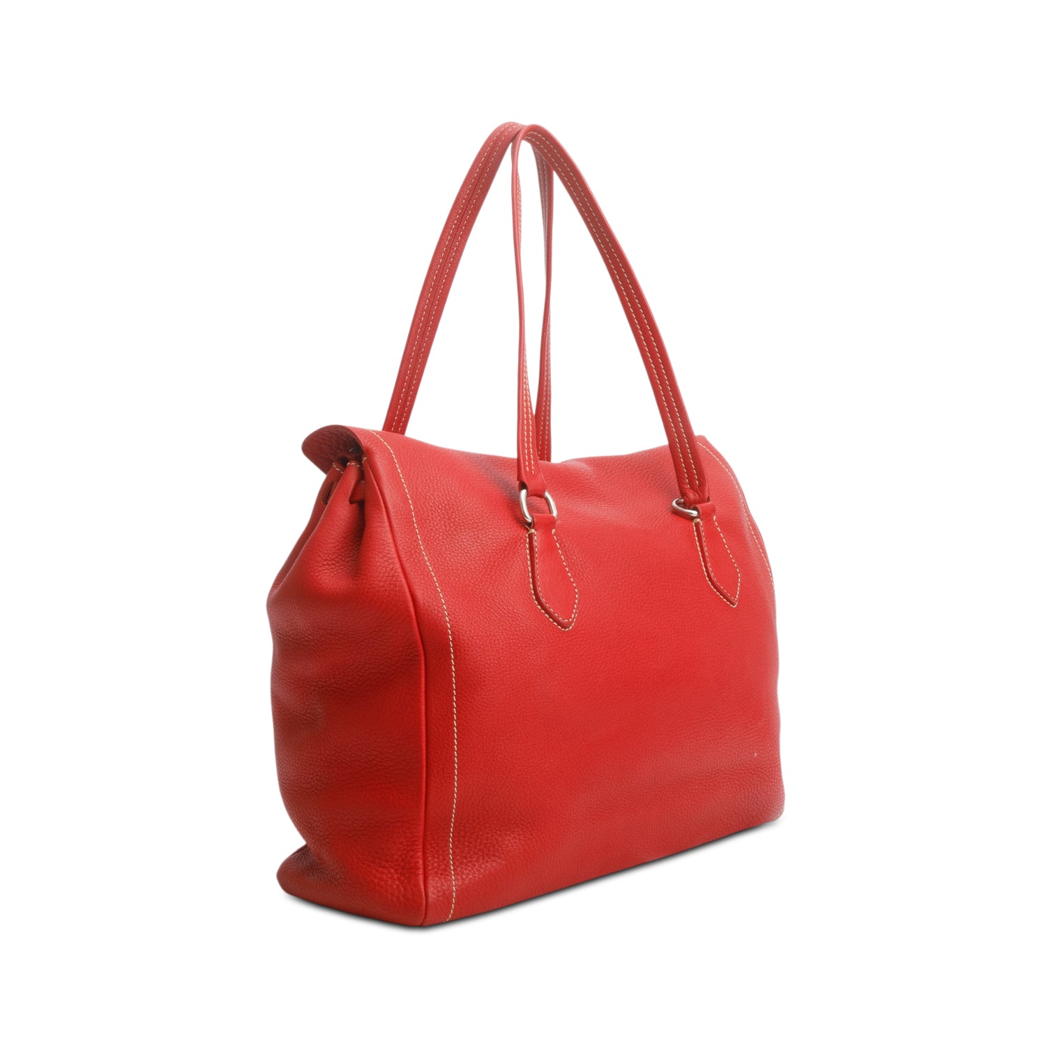 Prada Red Vitello Daino Easy Tote Bag w/ Authenticity Card