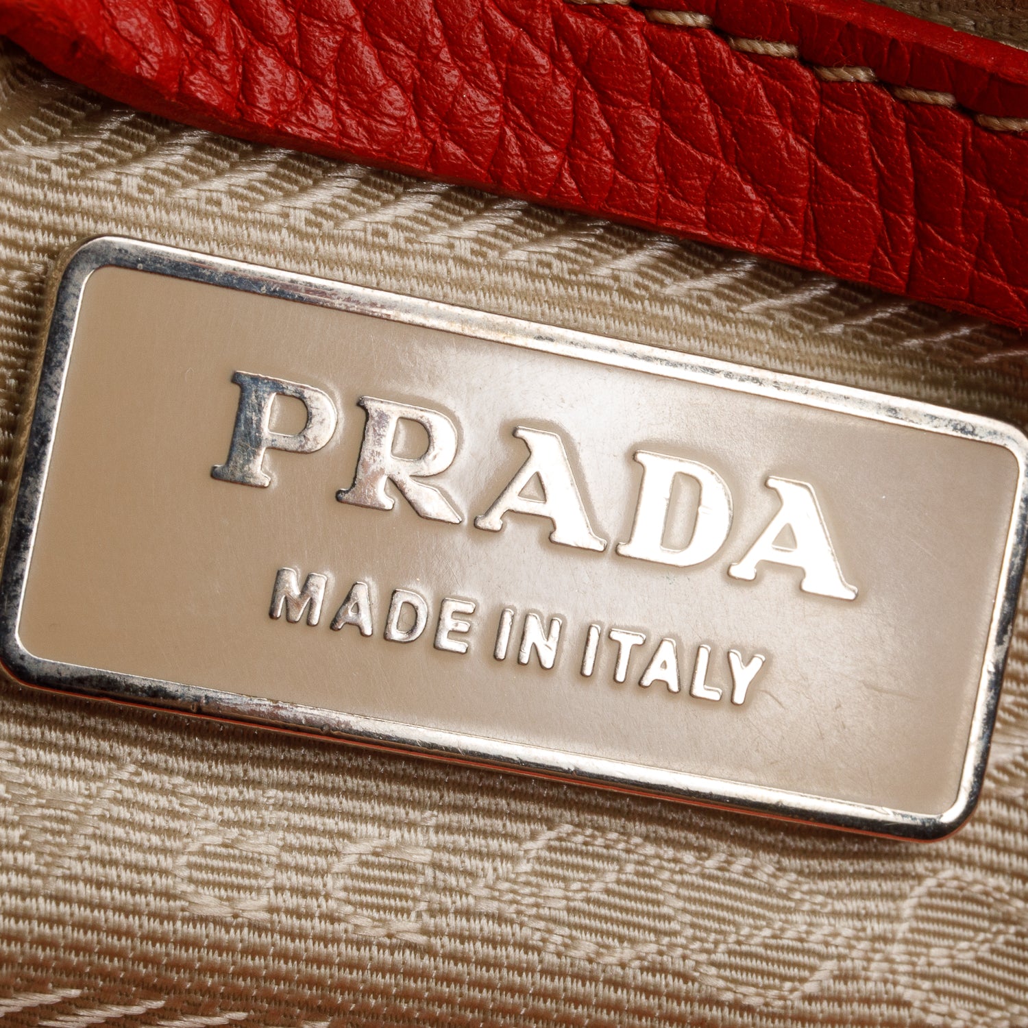 Prada Red Vitello Daino Easy Tote Bag w/ Authenticity Card